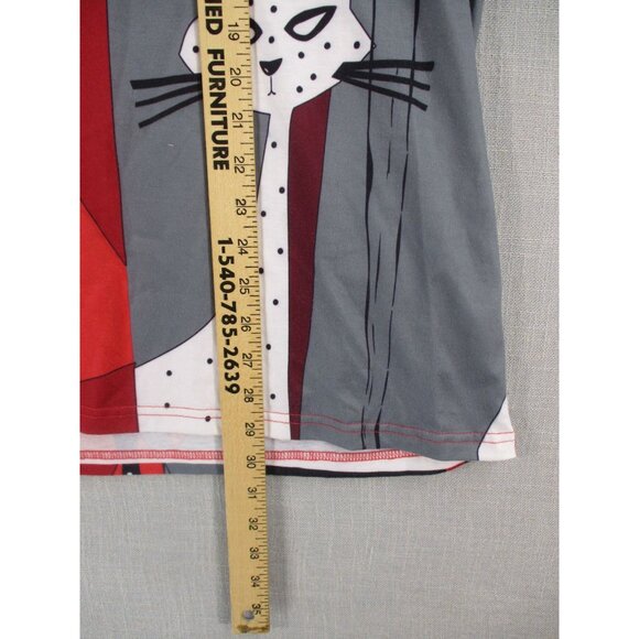 Catalog Favorites Multi-color Rhinestones 3/4 Sleave Cat Print Top 1X - Picture 7 of 11